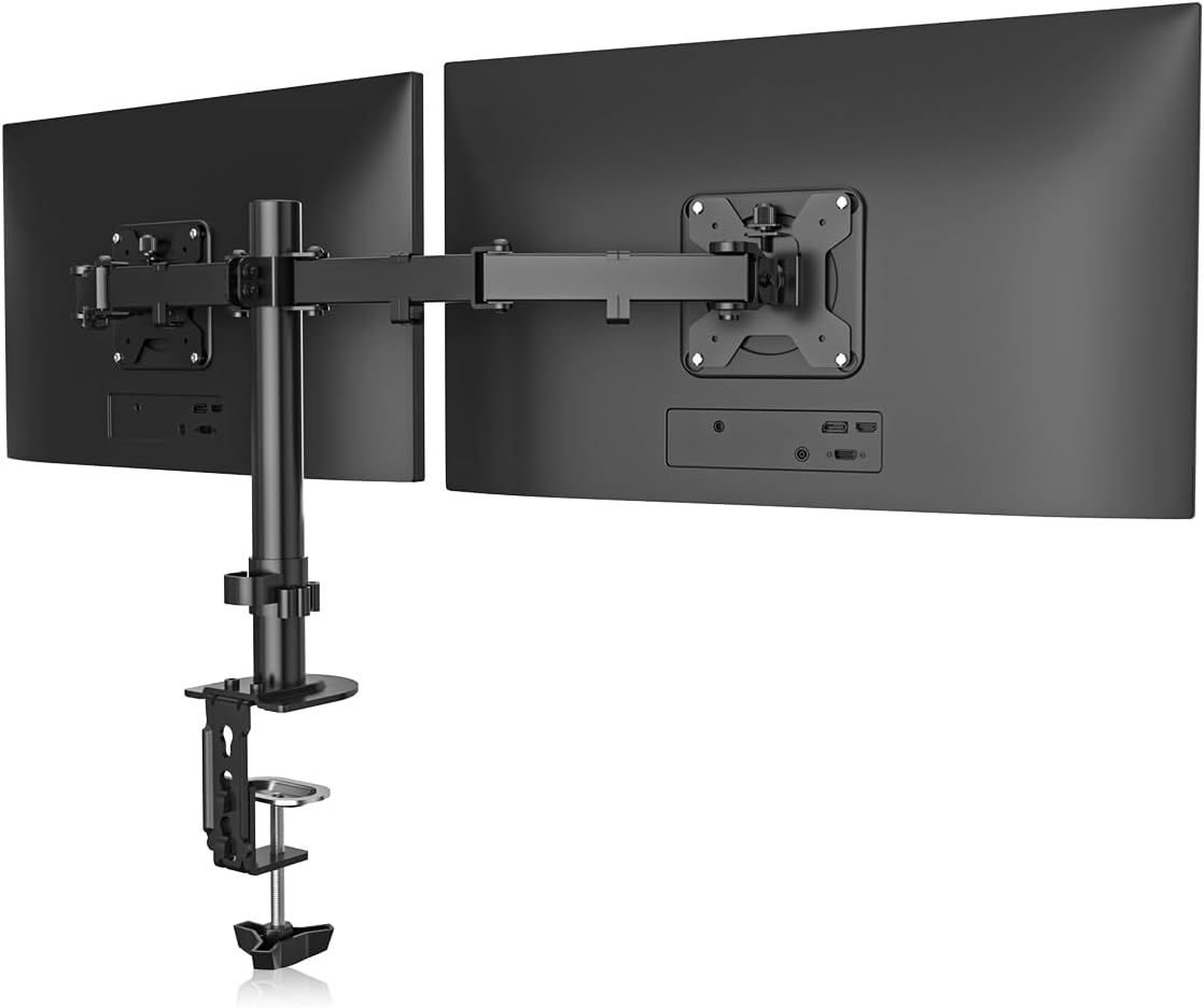 Dual Monitor Arm - Dual Monitor Desk Mount, Adjustable Arm