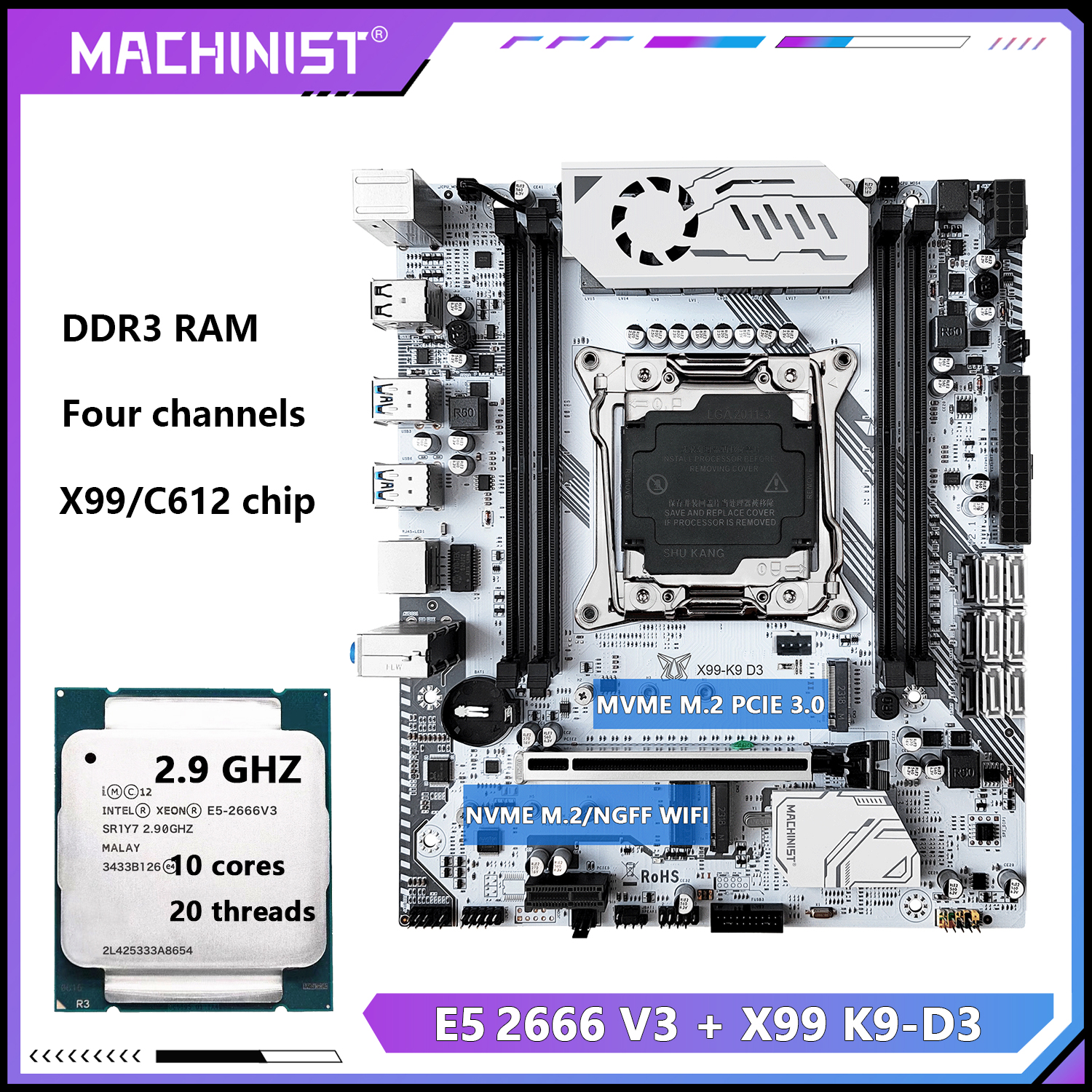 Pc Gaming Xeon - MACHINIST X99 K9-D3 Motherboard Kit C612