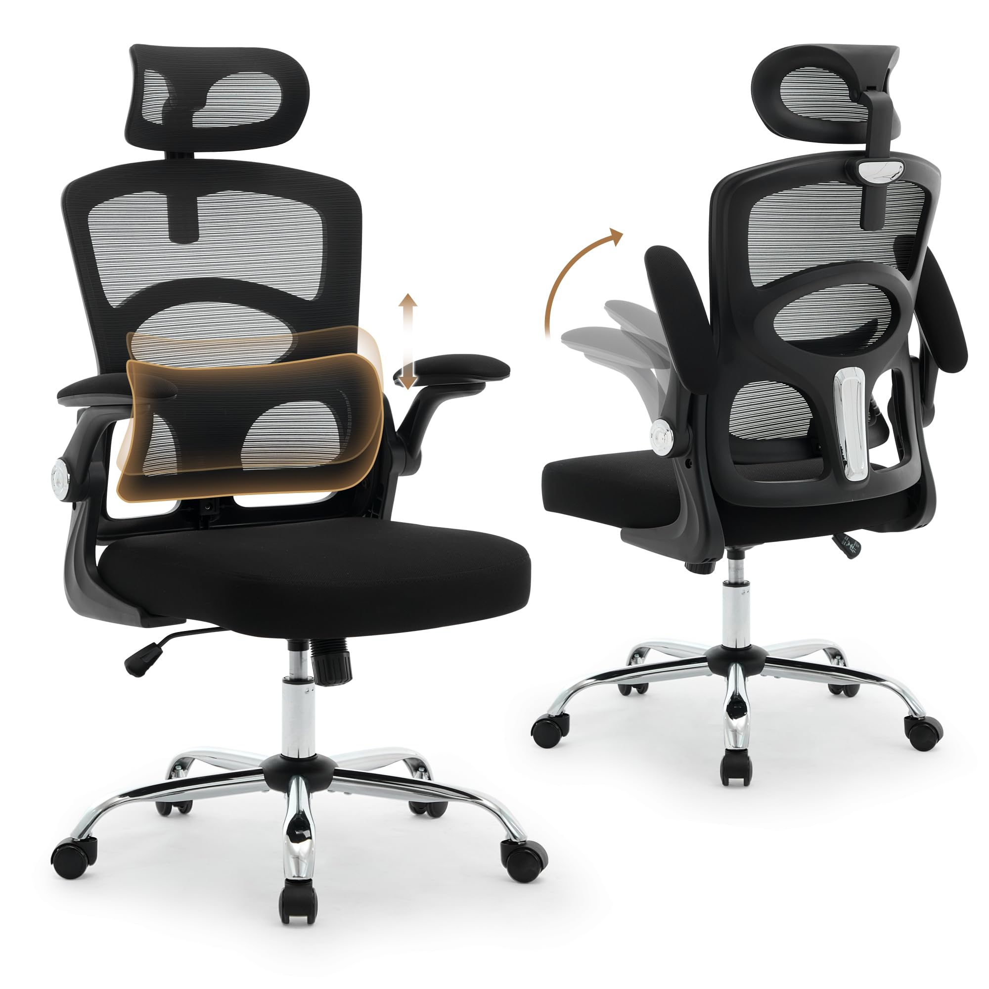 Pc Gaming Chair - Ergonomic High-Back Mesh Chair Adjustable Headrest