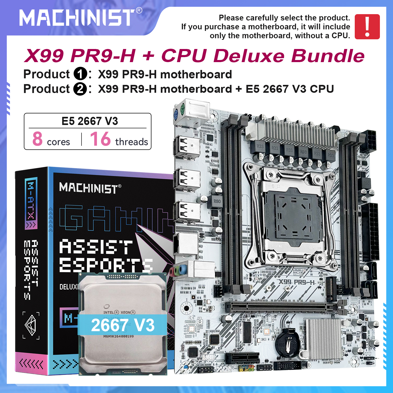 Pc Gaming Xeon - MACHINIST X99 PR9-H LGA2011-3 Motherboard Optional