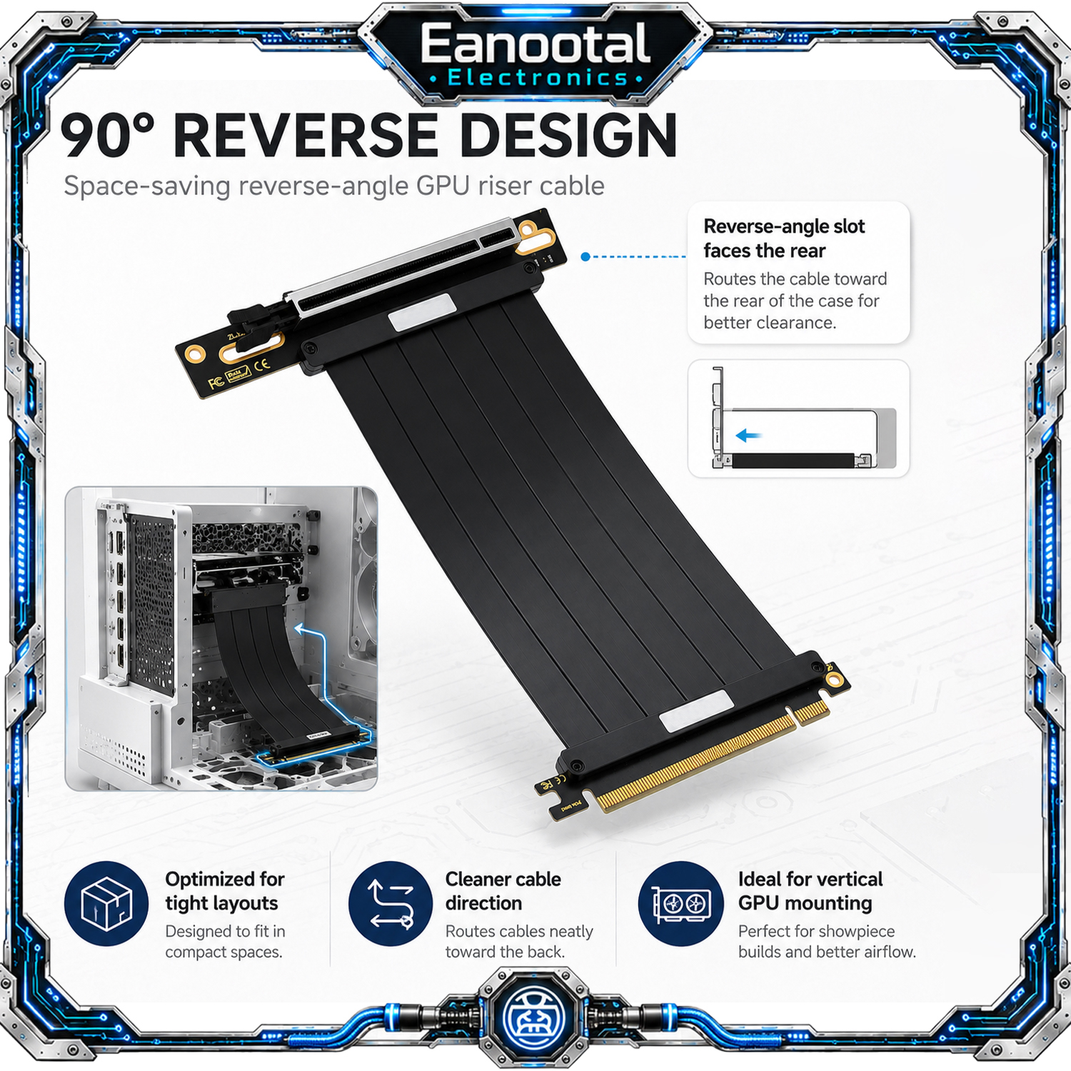 Gpu Vertical Mount - PCIe x16 Graphics Card Extension Cable