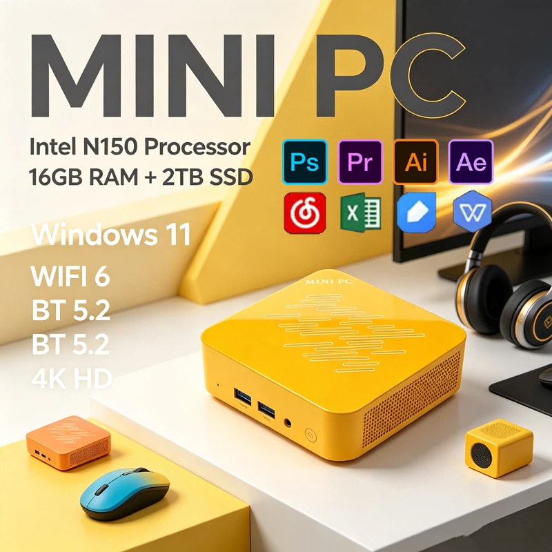 Pc Gaming Yellow - Mini PC Yellow Intel N150 Win11