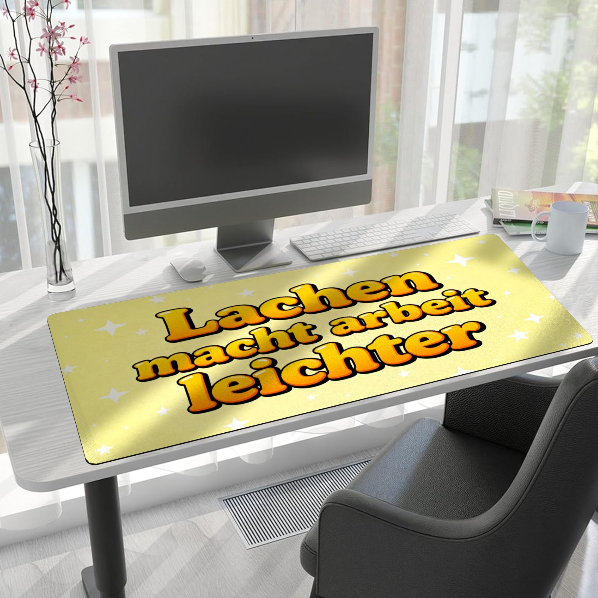 Pc Gaming Yellow - Large Yellow Star Gaming Mouse Pad