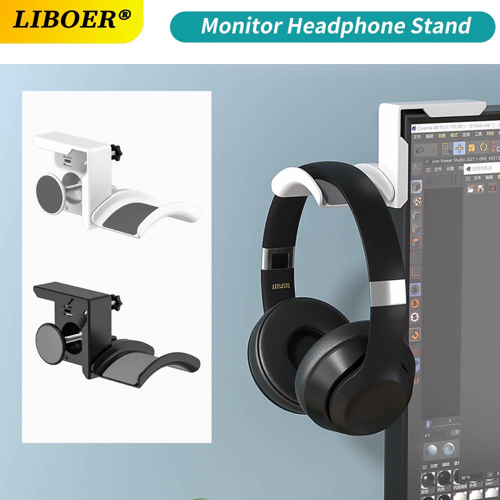Pc Gaming Earphones - Monitor Headphone Stand Plastic Adjustable Clamp-On