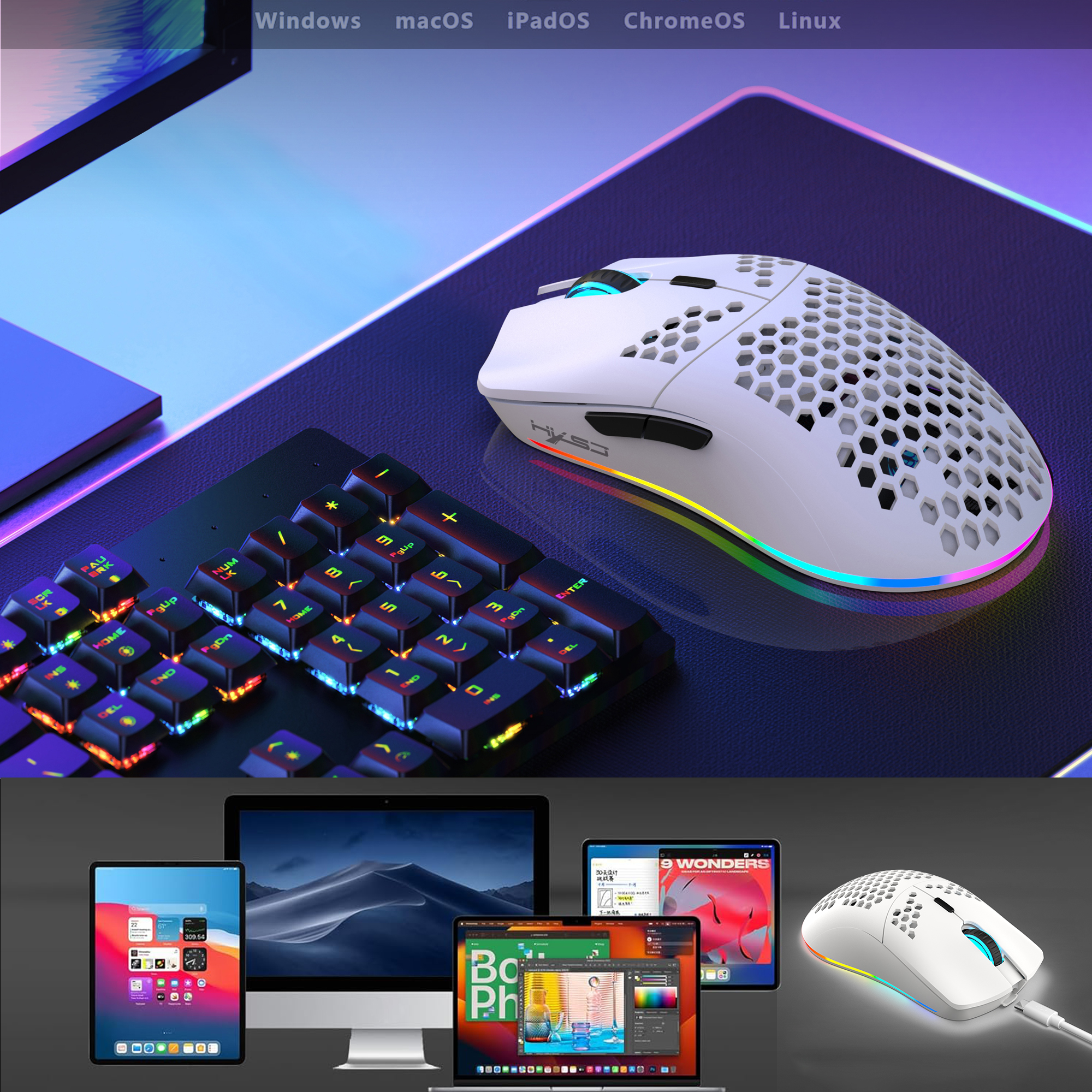 HXSJ T66 3-mode 10000DPI gamin - Pc Gaming Gta 6 ulasan dan harga