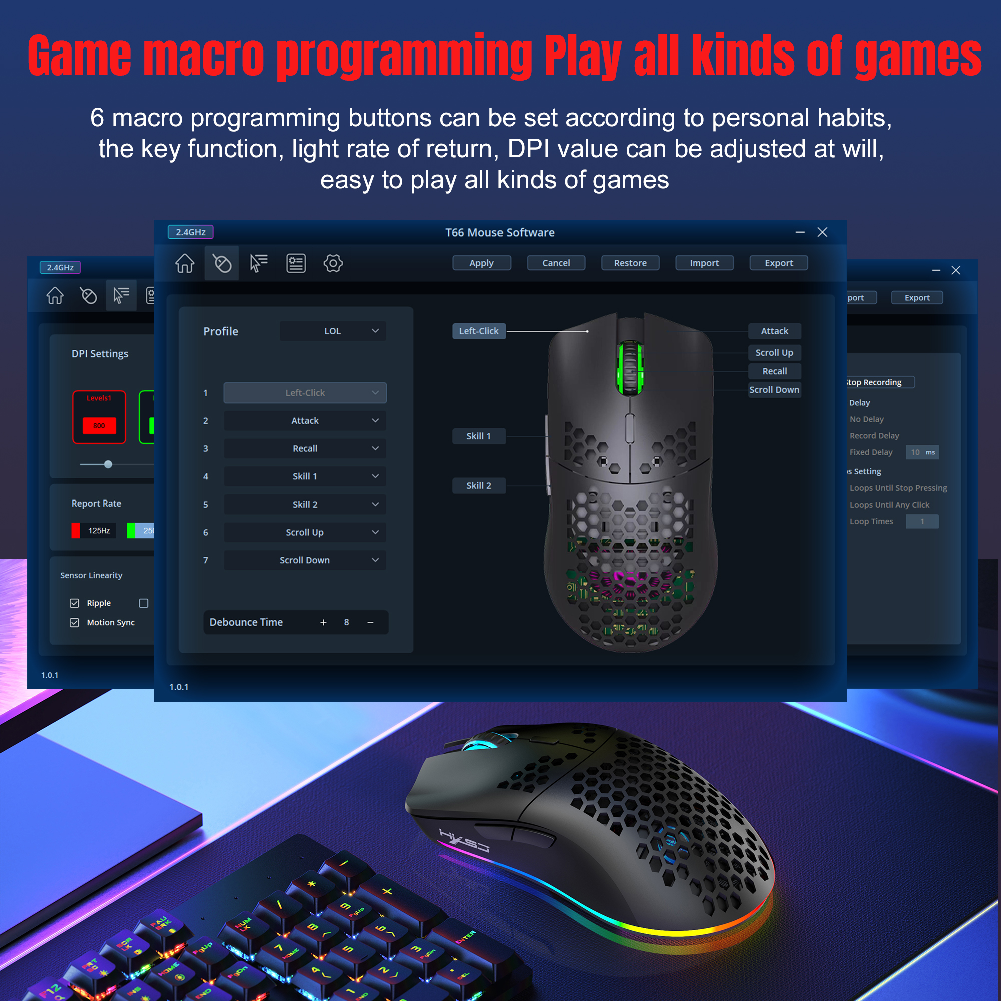 HXSJ T66 3-mode 10000DPI gamin - Pc Gaming Gta 6 ulasan dan harga
