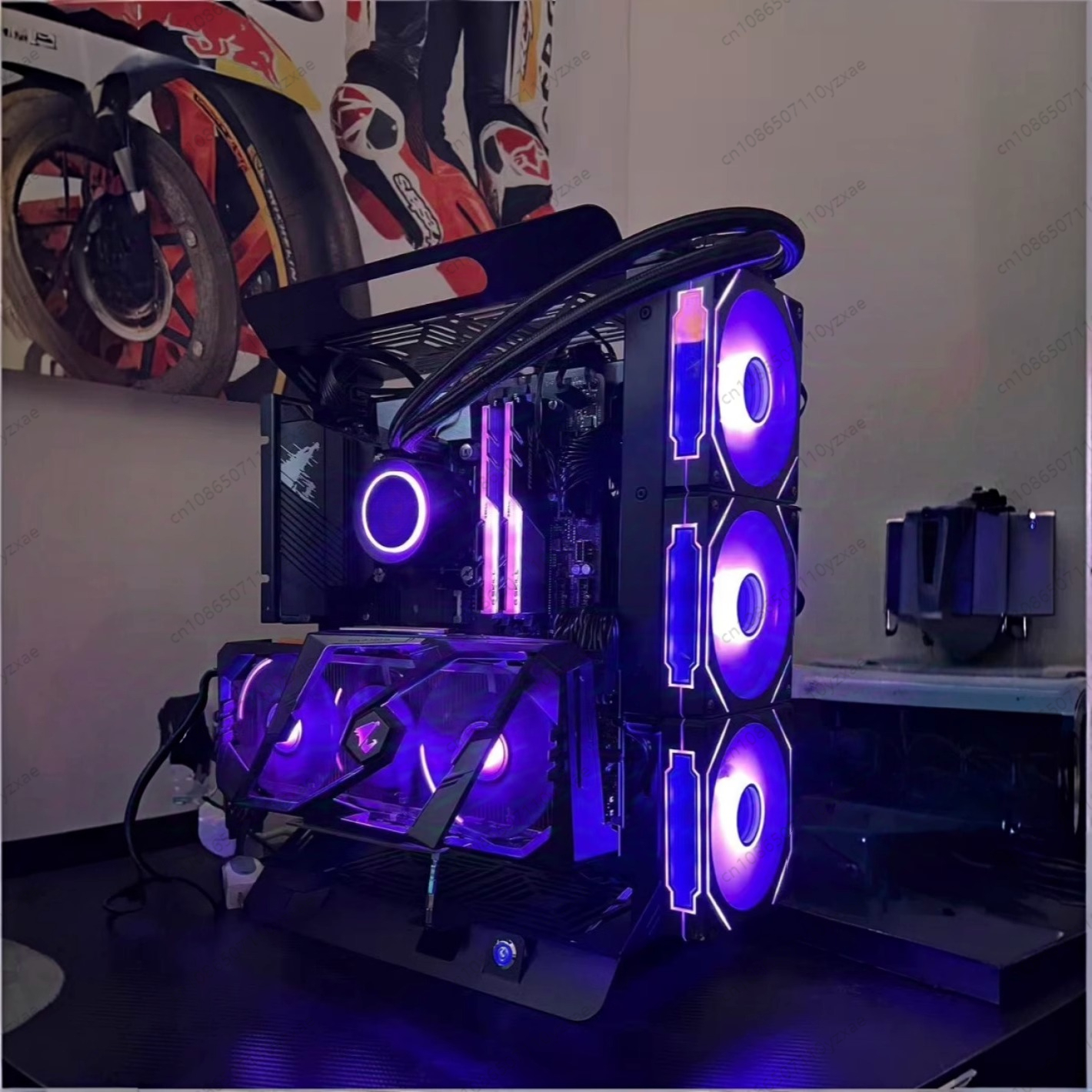Open Frame Computer Case, Supp - Gpu Vertical Mount ulasan dan harga