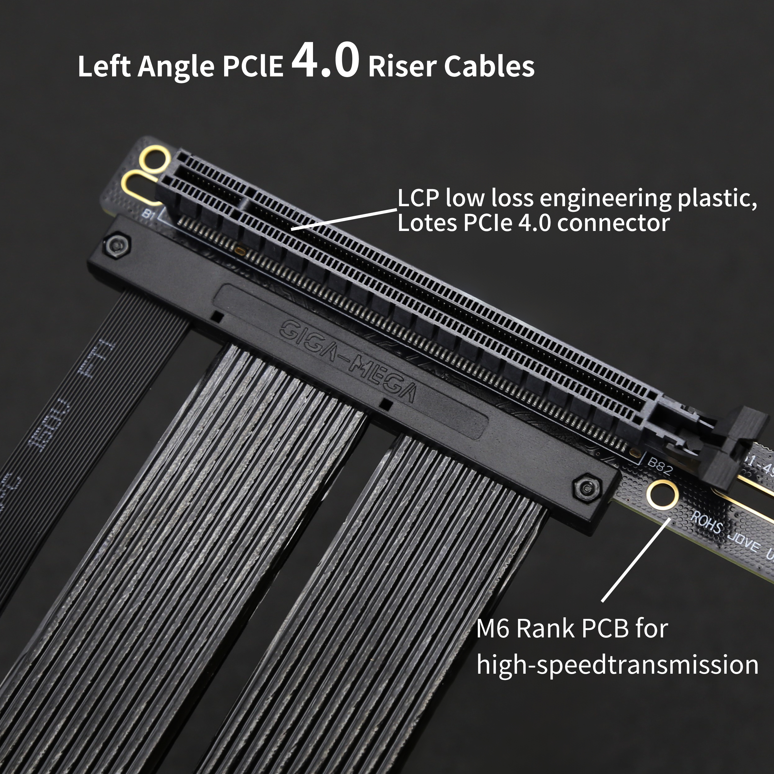 Left Angle PCIe 4.0 Riser Cabl - Gpu Vertical Mount ulasan dan harga