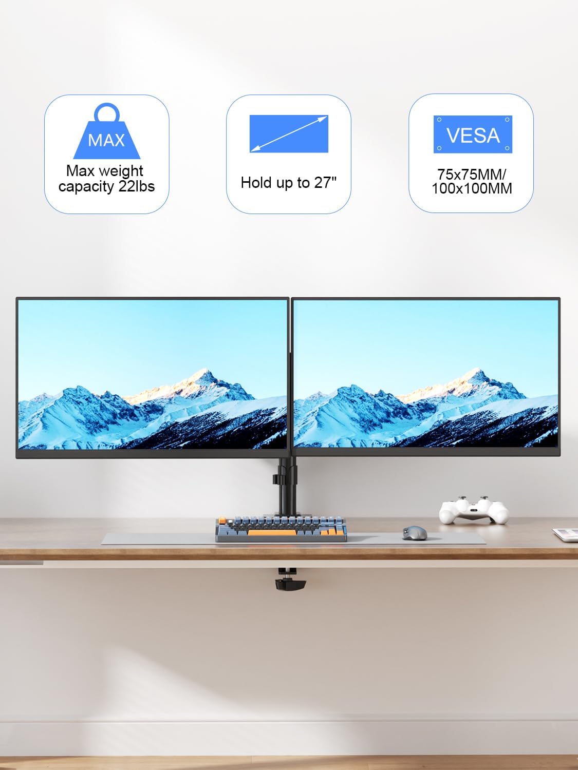 Dual Monitor Desk Mount, Adjus - Dual Monitor Arm ulasan dan harga
