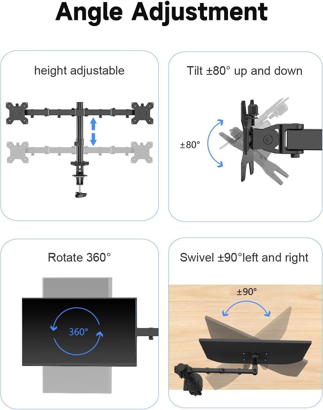 Dual Monitor Desk Mount, Adjus - Dual Monitor Arm ulasan dan harga