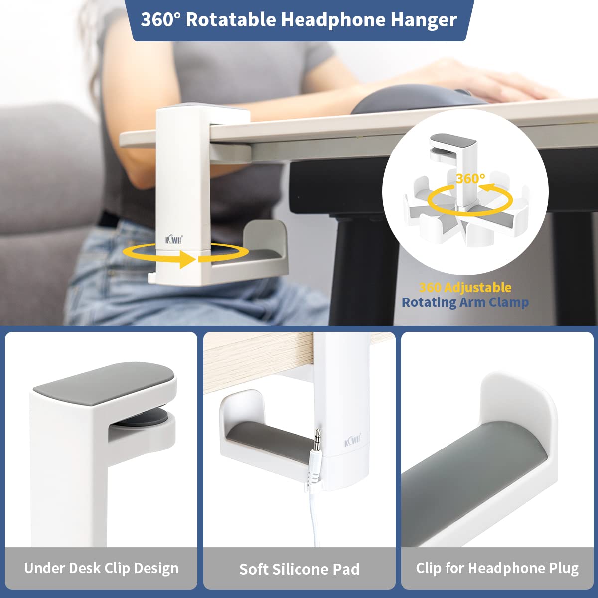 360° Rotating Headphone Stand  - Pc Gaming Earphones ulasan dan harga