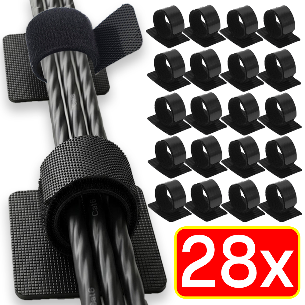 4-28Sets Self-Adhesive Ties Re - Cable Management Sleeve ulasan dan harga