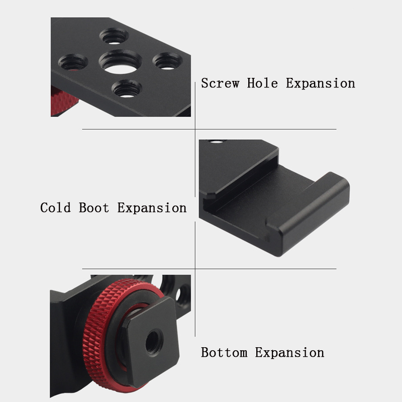 Aluminum Cold Shoe Mount Brack - Dual Monitor Arm ulasan dan harga