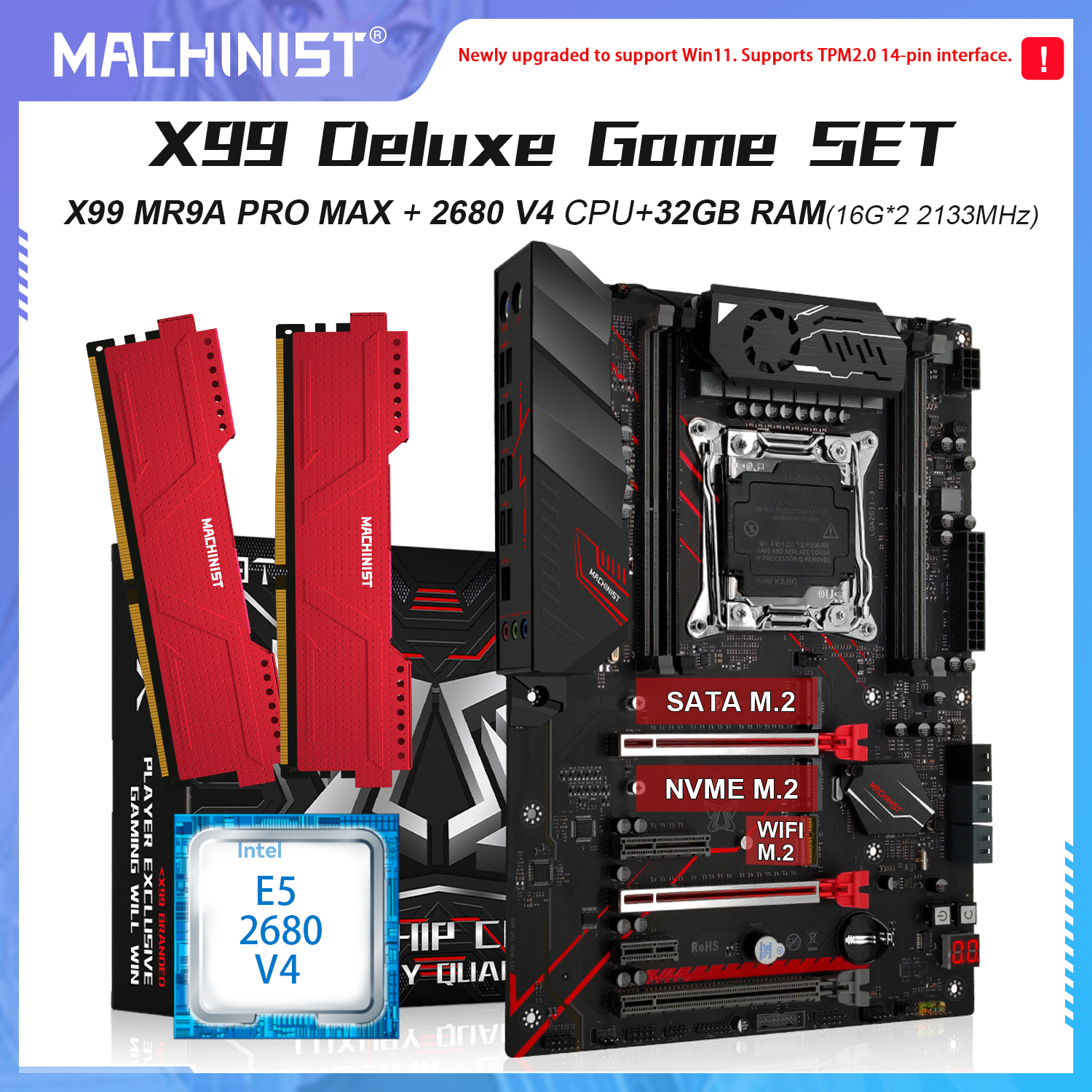 MACHINIST X99 TPM2.0 Motherboa - Pc Gaming Xeon ulasan dan harga