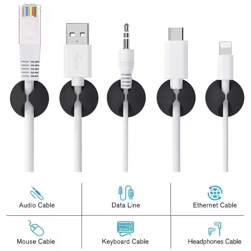 5/50Pcs Desktop Wall Cable Cli - Cable Management Sleeve ulasan dan harga
