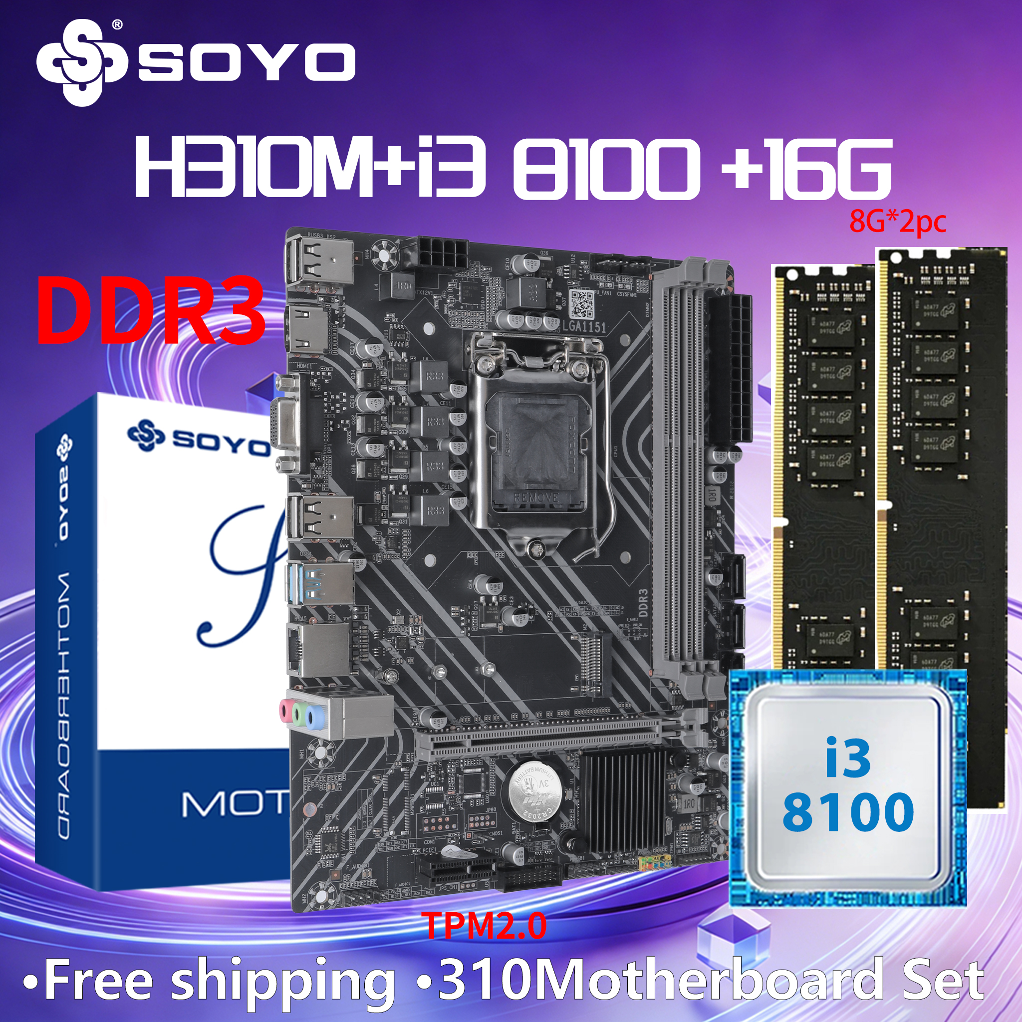 SOYO H310M DDR3 Motherboard i3 - Pc Gaming Xeon ulasan dan harga