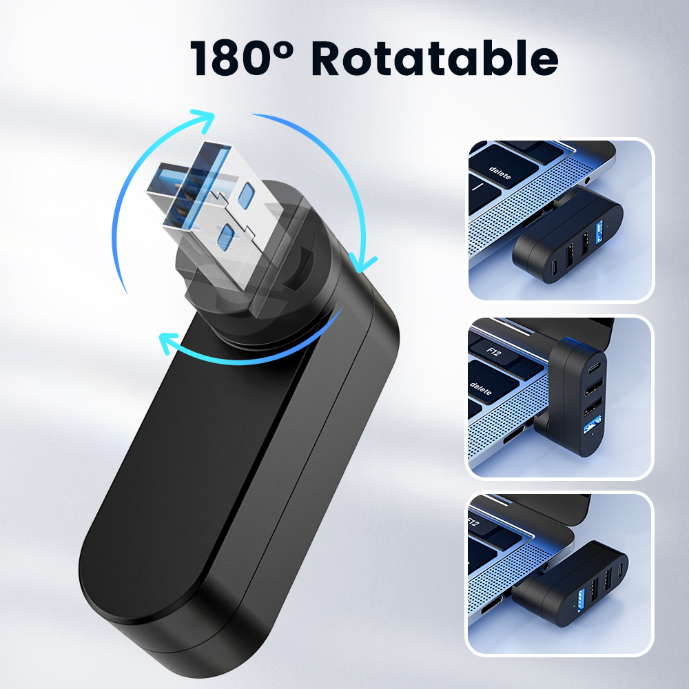 Rotatable USB HUB USB3.0 2.0 T - Usb Hub Gaming ulasan dan harga