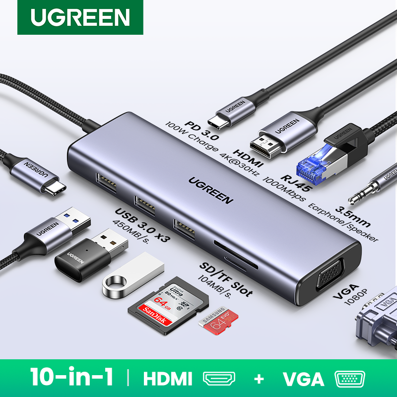 UGREEN USB HUB Type-C to 4K HD - Usb Hub Gaming ulasan dan harga