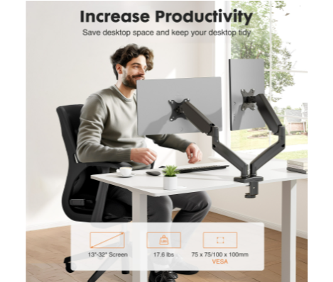 Dual Monitor Stand Arm, Gas Sp - Dual Monitor Arm ulasan dan harga