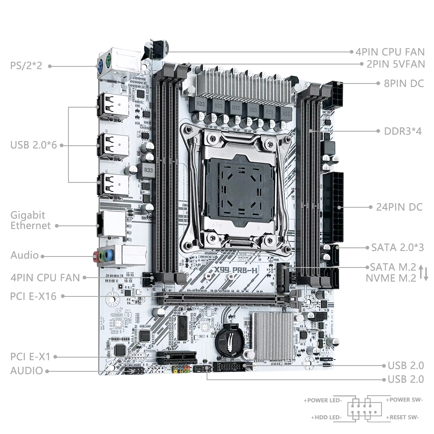 MACHINIST White X99 Motherboar - Pc Gaming Xeon ulasan dan harga